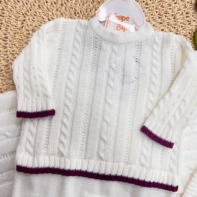  Saída de Maternidade Color - Branco e Bordô